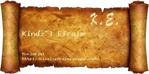 Kinál Efraim névjegykártya